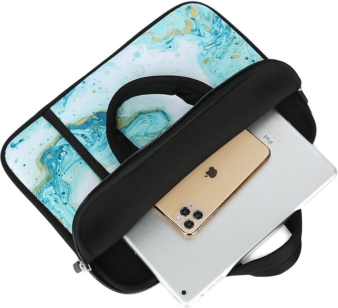 11 11.6 12 12.1 12.5 inches Laptop Sleeve Chromebook Case Ultrabook Case Notebook Sleeve PC Messenger Bag Tablet Case Neoprene Handle Sleeve for Adult Men Women, Two Pockets (Vast Ocean)