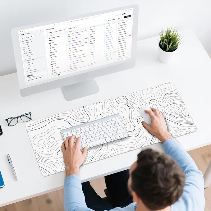 Gaming Mouse Pad - (31.5"×11.8") Topographic Large Mouse Pads for Desk - Desk Mat for Keyboard and Mouse with Non-Slip Base, Desks Pad Matfor Game/Office & Home