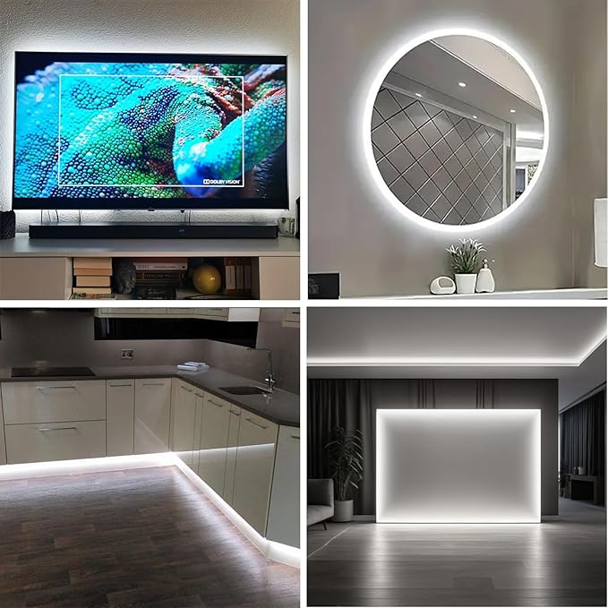 16.4FT White Neon Light Strip Waterproof, 5V USB White Led Strip Lights with Touch Controller,Cuttable Flexible Silicone Neon Rope Light for Bedroom, Party, Home Decor, Poster Lights
