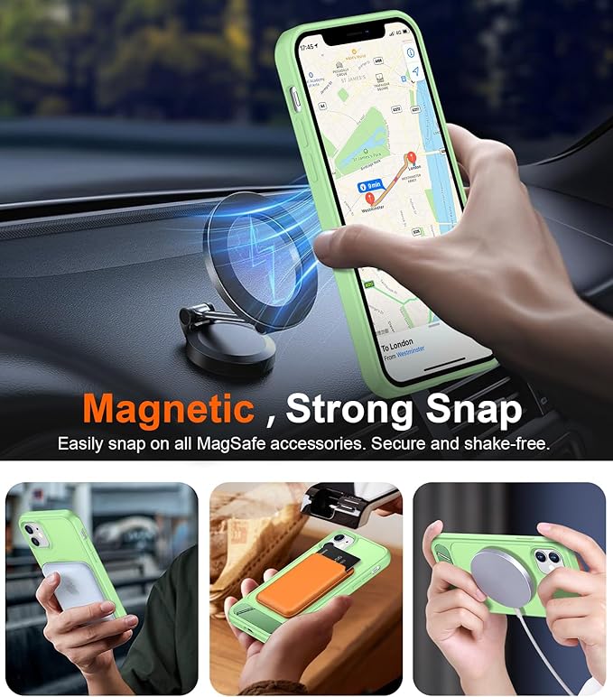Magnetic Compatible with iPhone 11 Phone Case, [Built-in Invisible Kickstand][Compatible with MagSafe] [Military Grade Shockproof] Slim Translucent Matte Phone Case for iPhone 11 6.1"