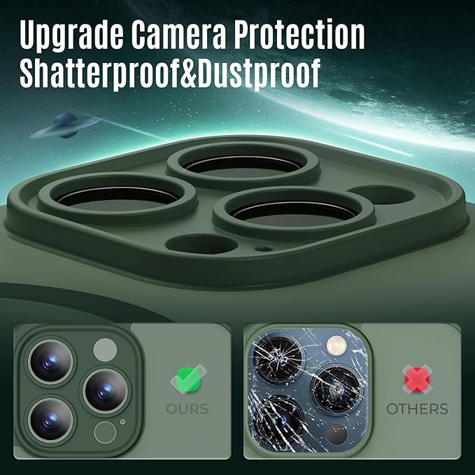 Symcele Designed for iPhone 12 Pro Case, Compatible with MagSafe, with Privacy Screen Protectors X2, [Camera Protection] [15FT Military Drop Protection] Shockproof Phone Case, 6.1", Alpine Green