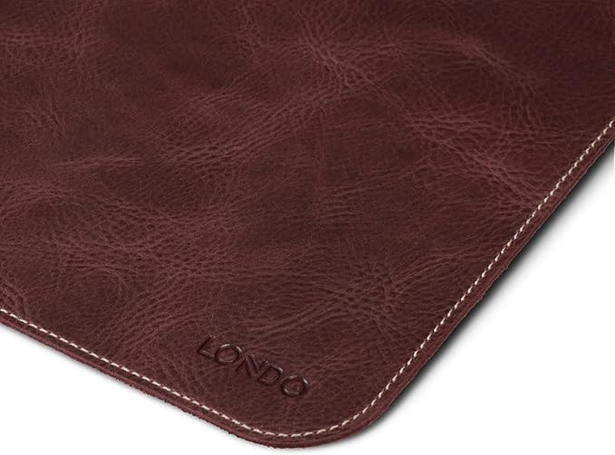 Londo Top Grain Leather Extended Mouse Pad – Large Desk Mat for Office & Gaming, Smooth Writing Surface, Non-Slip Base, Durable & Stylish Workspace Accessory