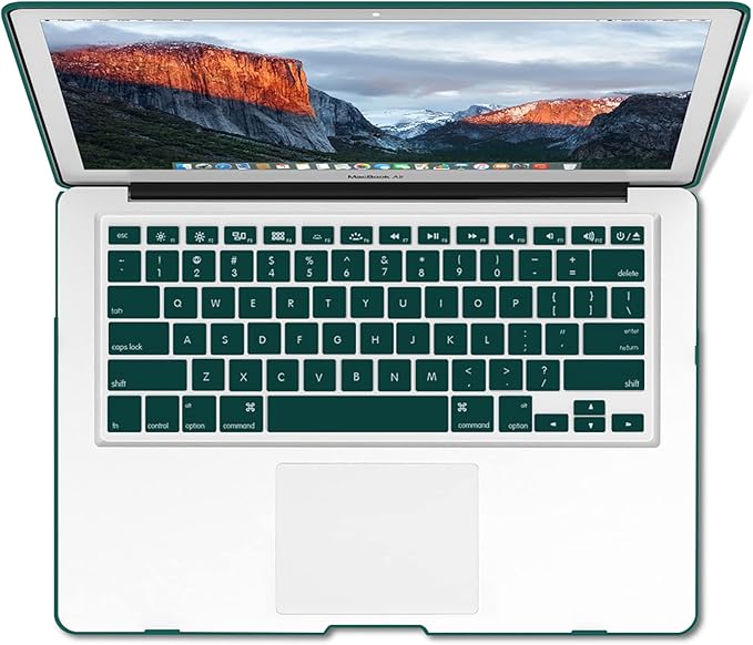 IBENZER Compatible with MacBook Air 11 Inch Case Model A1370 A1465, Soft Touch Plastic Hard Shell Case Bundle with Keyboard Cover for Mac Air 11, Quetzal Green, A11QUGN+1