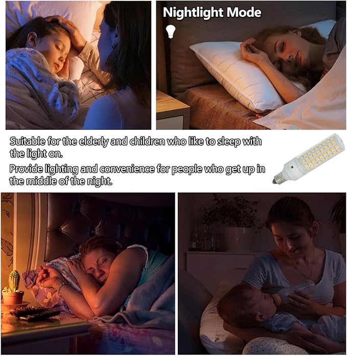 E12 Smart LED Light Bulbs with 2.4GHz Remote Control, Dimmable 7W E12 Candelabra Base LED Bulb Equivalent 75W Bulb, Stepless Dimming & Color Changing Bulbs 2700K~6500K, Pack of 4
