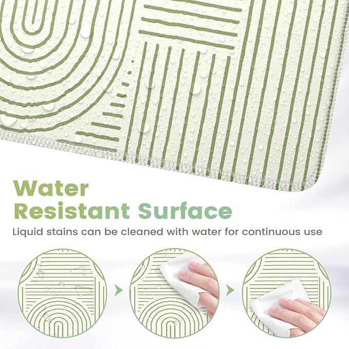iCasso Green Desk Matt for Desktop, Cute Desk Pad Mat, Large Mouse Pad, Anti-Slip Big Mousepad with Stitched Edges, Keyboard Pad for Computer(Green)