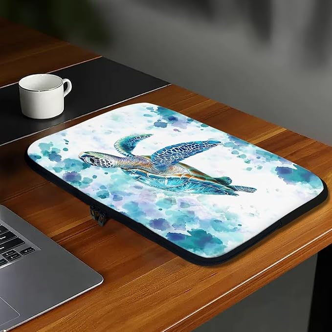 Sea Turtle Laptop Protective Sleeve for Women Men 10inch Computer Sleeve Bag Neoprene Laptop Bags Tie Dye Lap Top Case Suitable for Travel School Office Organizers Hippie