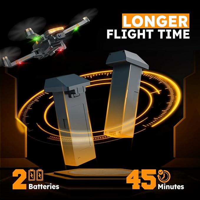 GPS Drones with 4K Camera for Adults with Brushless Motor and Follow Me Mode,Long Flight Time and Distance,5G FPV Transmission and Auto Return,G9 Foldable RC Quadcopter for Beginner,Under249g (Dark gray)