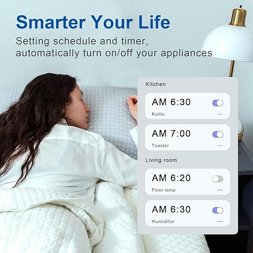 Matter Smart Plug Mini 15A, Support Apple HomeKit, Siri, Alexa, Google, SmartThings, App & Voice Control, Schedule & Timer, Super Easy Setup, 2.4G Wi-Fi Only, ETL&FCC, 4-Pack