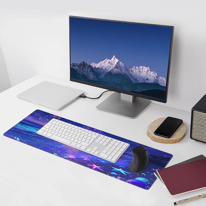 Beach Mouse Pad Extended Large Gaming Mouse Pad XL Stitched Edges for Gamer Home Office 31.5 X 11.8 Inch