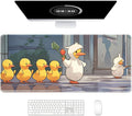 Auhoahsil Ultra Large Gaming Mousepad, XXL Extended Full Size Desktop Matt for Keyboard, Laptop & Computer, 35.5 x 15.7 in, Anime Cute Ducks