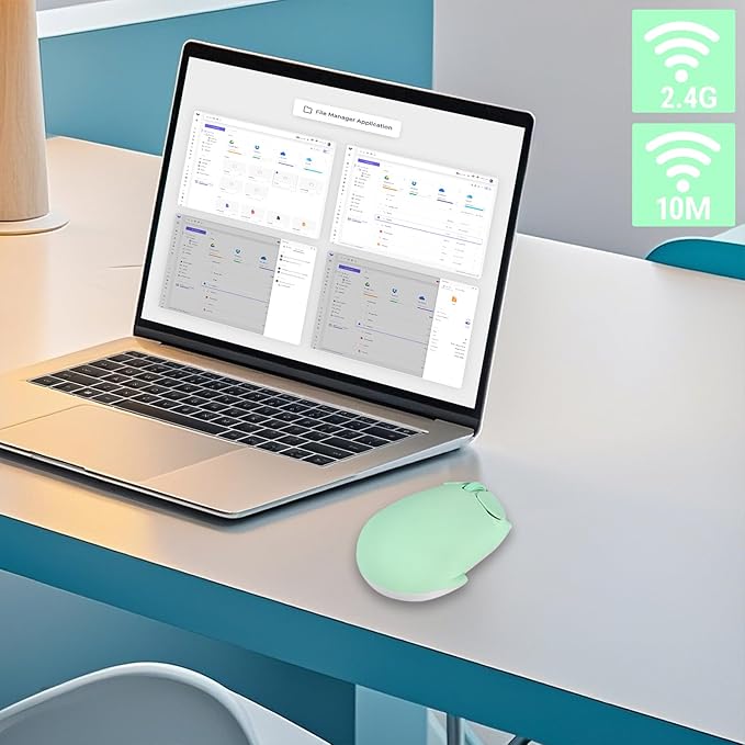 elec Space Cute Pig Design Wireless Mouse Dual Mode Bluetooth & USB Mouse, Silent Operation, Ergonomic, Perfect for Laptops & PCs, Ideal Gift for Animal Lovers and Family(Green)