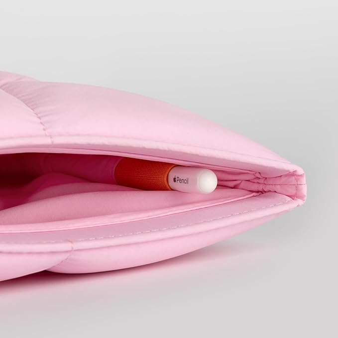 Comfyable Puffy Tablet Sleeve 7-8 Inch Compatible for iPad mini 7 2024 A17 Pro, Mini 6 2021 A15, Quilted Puffer Tablet Carrying Case for Women Men, Candy Pink