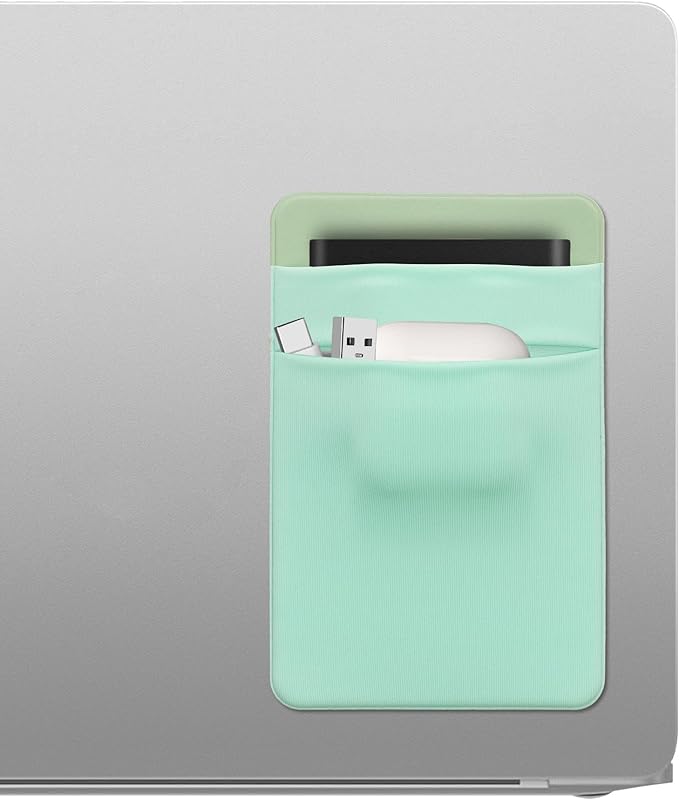 kwmobile Elastic Sleeve Compatible with SanDisk Portable SSD, Samsung T7, Crucial X8, HDD Case - Stretchy Elastane Adhesive External SSD Holder - 10x7cm & 8x7cm Pockets - Pastel Green