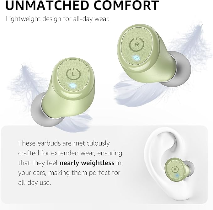 TOZO T10 Bluetooth 5.3 Wireless Earbuds, Deep Bass Stereo, 55H Playtime, App EQ Customization, Wireless Charging Case, IPX8 Waterproof, Ergonomic Fit for in-Ear Headphones