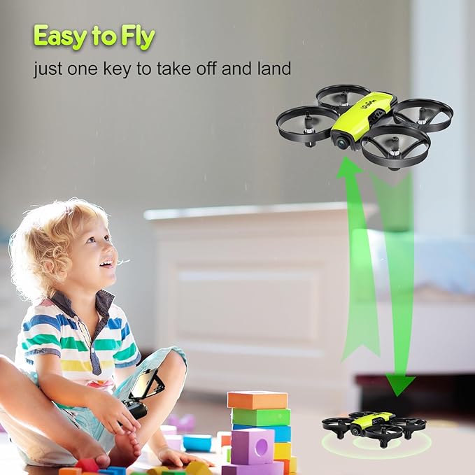 Loolinn | Drones for Kids 8+ Gift with Camera - Mini Drone with 90° Adjustable Camera, Safe for Kids, Photos and Videos, Includes three batteries (Gift for Kids)
