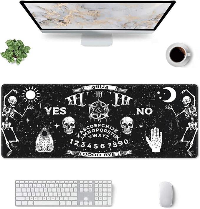 Gothic Skull Mouse Pad Extended Large Gaming Mouse Pad XL Stitched Edges for Gamer Home Office 31.5 X 11.8 Inch