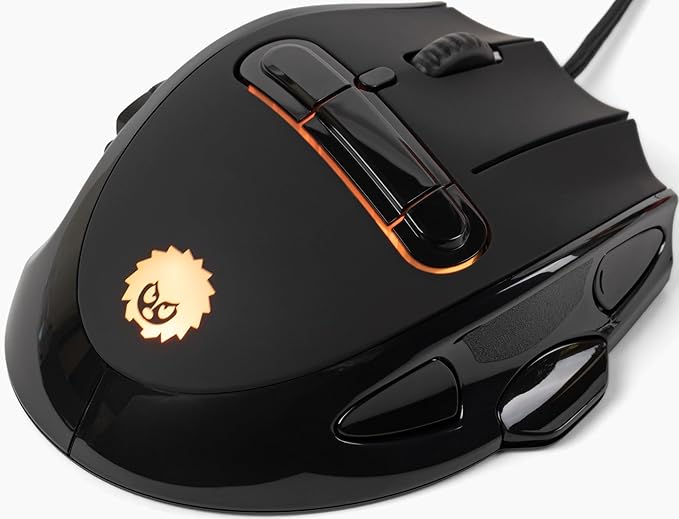 Hedgehog MMO Gaming Mouse - 16 000 DPI - 23 Programmable Buttons - Switch to Joystick Mode with Spring-Loaded Base - PC, Mac, Ubuntu Linux