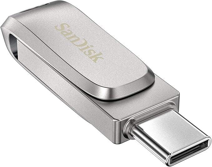 SanDisk Ultra Dual Drive Luxe USB Type-C 32GB Flash Drive for Smartphones, Tablets, and Computers - High Speed USB 3.1 Pen Drive (SDDDC4-032G-G46) Bundle with (1) Everything But Stromboli Lanyard