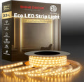 Shine Decor LED Strip Light Easy Connectable, 2800K Warm White Cold Resist Weatherproof Plug-in for Indoor Outdoor, 101 LM/FT Dimmable Bright Eco Rope Lighting 32FT, 120V Whole Set ETL Listed