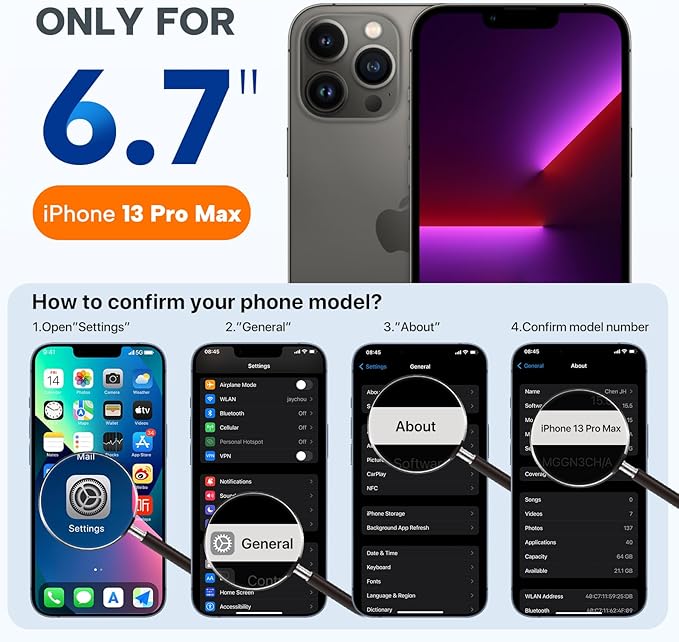 Miracase Magnetic for iPhone 13 Pro Max Case, [Soft Anti-Scratch Microfiber Lining], Magnetic for MagSafe, Liquid Silicone Shockproof Drop Protection Phone Case for 13 Pro Max, Black