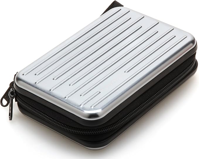 KAYOND Anti-Shock Silver Aluminium Carry Travel Protective Storage Case Bag for 2.5" Inch Portable External Hard Drive HDD USB 2.0/3.0 (Silvery White)