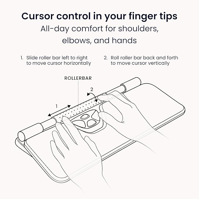 Contour RollerMouse Red Ergonomic Mouse for Shoulder Forearm Wrist Strain Relief for RSI Carpal Tunnel Centered Rollerbar 6 Customizable Buttons 10 Speed Settings Mac/PC Compatible - Wireless - Plus