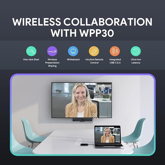 Yealink Video Conference Camera, 4K Webcam, 120 AI Auto Framing, 8 Microphone Arrays & Speaker Tracking, AI Noise Cancellation Teams Certified, Meetingbar A10 All-in-One Conference Room System