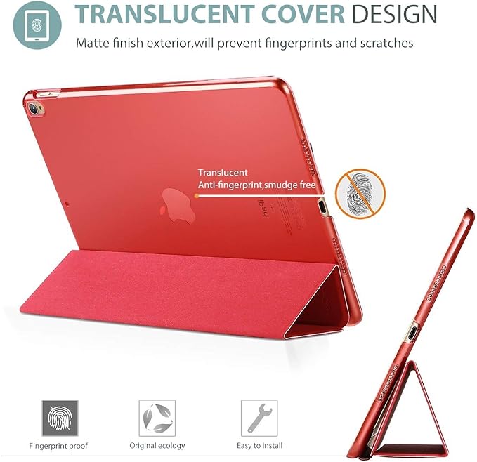 ProCase Smart Case for 10.5” iPad Air 3rd Generation 2019 / iPad Pro 2017, Slim Stand Cover with Translucent Frosted Back for iPad Air 3 -Red