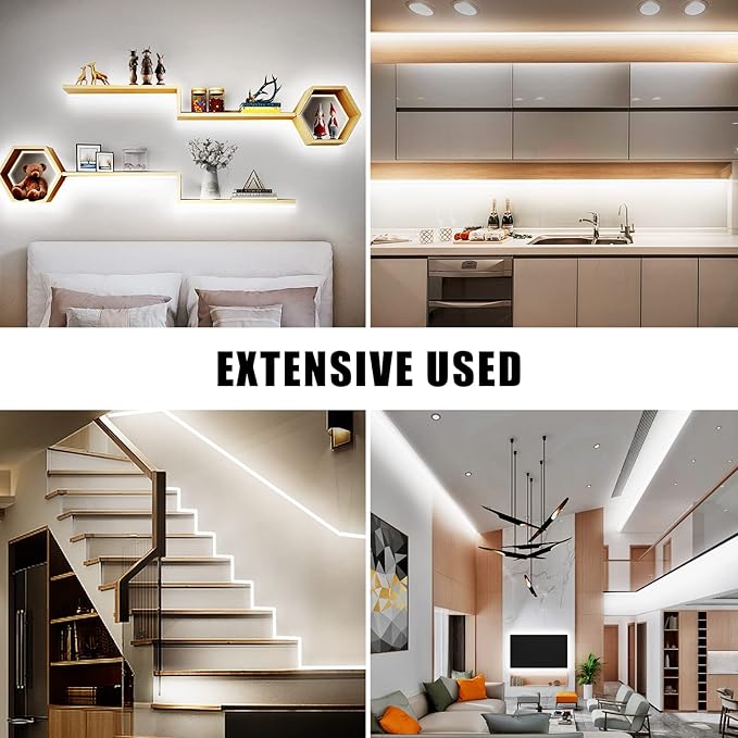 Tatazone White COB Led Strip Light Max with RF Remote, 16.4ft 6500K CRI93+ Dimmable Ultra Bright Daylight White COB Light Strip, Indoor COB Led Lights for Mirror, Kitchen, Room, Cabinet, Closet