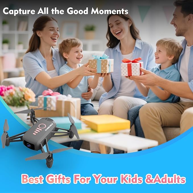 Drone with Camera for Kids 8-12 and Adults 1080P HD Mini FPV Drones with Headless Mode, 360°Flip, One-Key Take Off/Landing, Altitude Hold, Gestures Selfie, Gravity Control, 3 Speed Mode, Drone Gift Toys for Boys, Girls, Beginner Grey