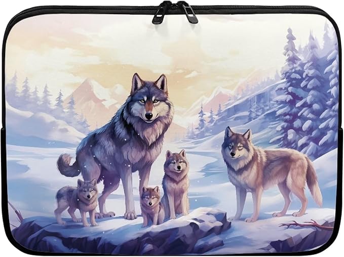 Cool Wolf Laptop Sleeve for Women 12 inch Lap Top Case Portable Laptop Accessories with Versatile Uses Computer Sleeve Laptop Pouch Ideal Gifts for Holidays Purple
