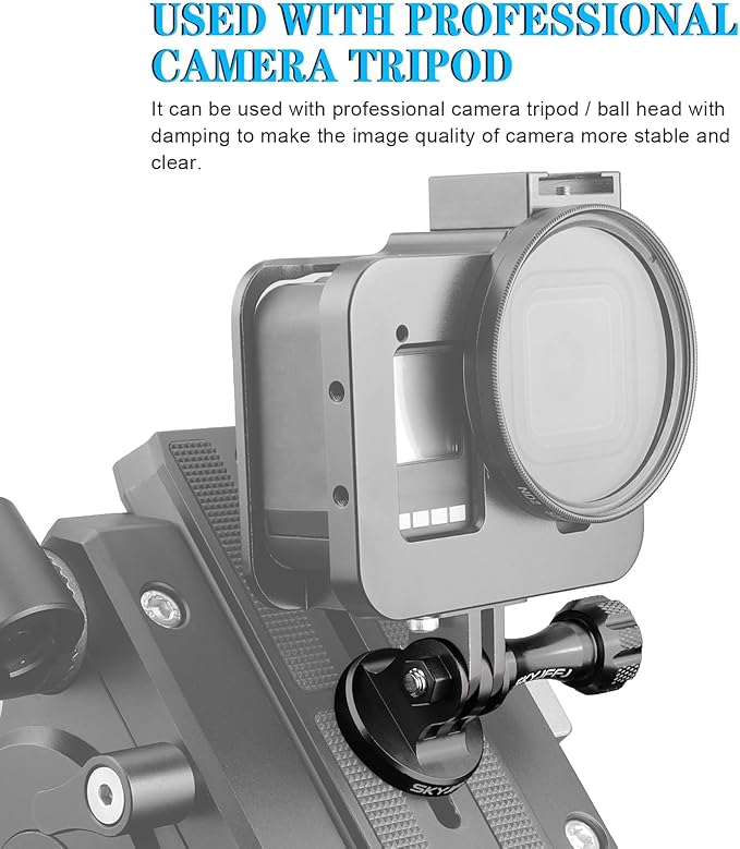 Aluminum Tripod Adapter Attachment Bolt Adapter for Monopod Mount with Aluminum CNC Thumbscrew Compatible Gopro Hero 13 12 11 10 9 8 DJI Osmo Insta360 AKASO and Other Action Camera