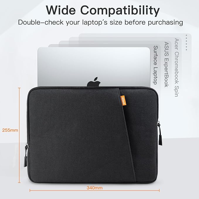 JETech Laptop Sleeve for 13-14Inch MacBook Neo (A18 Pro), MacBook Air/Pro (M1-M5) 2020-2026, 13-13.6 Inch Notebook, Waterproof Shock Resistant Bag Case with Accessory Pocket (Black)