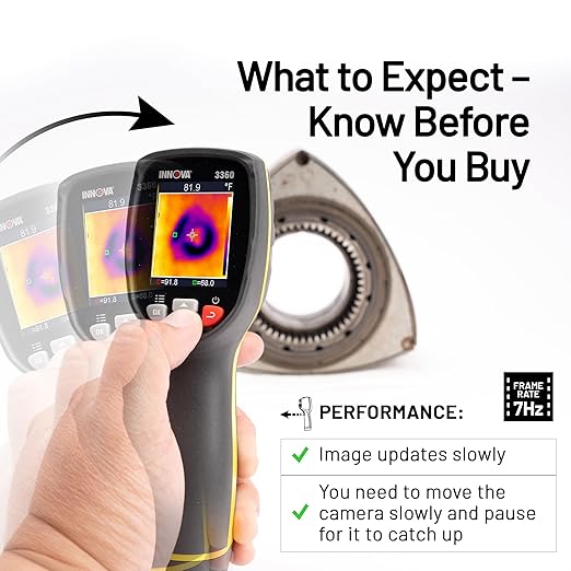 Innova 3360 Thermal Camera - Infrared Camera with Heat Vision - Identify Hot/Cold Spots -4° ~ 1112°F - Easy to Use Thermal Imager
