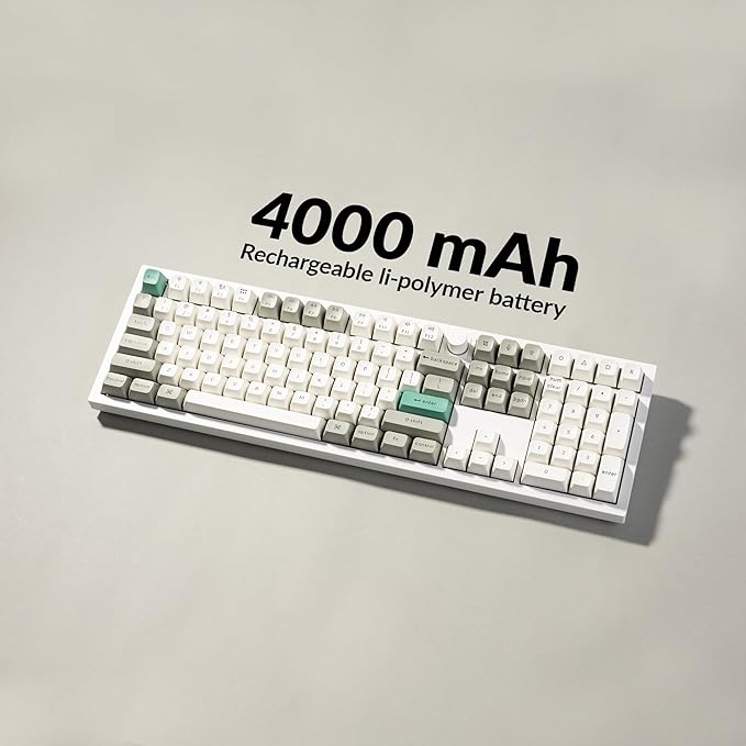 Keychron Q6 Max QMK/VIA Bluetooth Wireless /2.4 GHz/USB-C Wired Custom Mechanical Keyboard, Full Size Programmable Knob RGB Backlit Hot-Swappable Gateron Red Switch for Mac Windows Linux - White