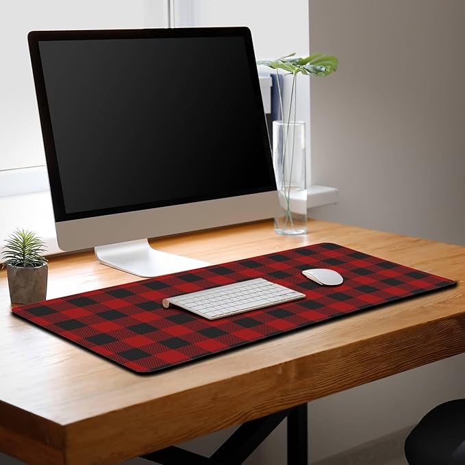Buffalo Plaid Mousepad, XXL Big Mouse Pads Computer Desk Pads, Mat Non-Slip Rubber Base Waterproof with Stitched Edges, 35.4 X 15.7 inch for Work/Game/Office/Home Scottish Tartan