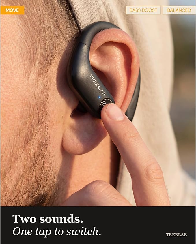 TREBLAB X3 Pro - Sports Wireless Ear Buds Bluetooth - Comfortable Workout Headphones with Secure Ear Hooks, 12H Long Battery Life, IPX5 Sweatproof Earphones, Noise Isolation Over Ear Earbuds
