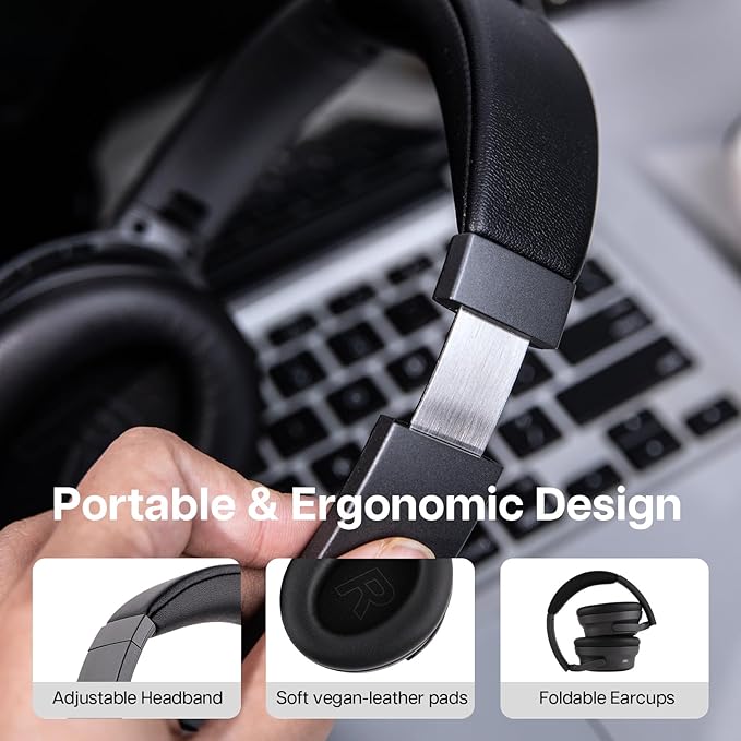 Linsoul Kiwi Ears Ardor Bluetooth 5.4 Over Ear Headphones, Wireless DJ Studio Headphones, Dual Dynamic Driver Studio Monitor with Hybrid ANC, 140H Playtime, Lightweight for Podcast Gaming Guitar