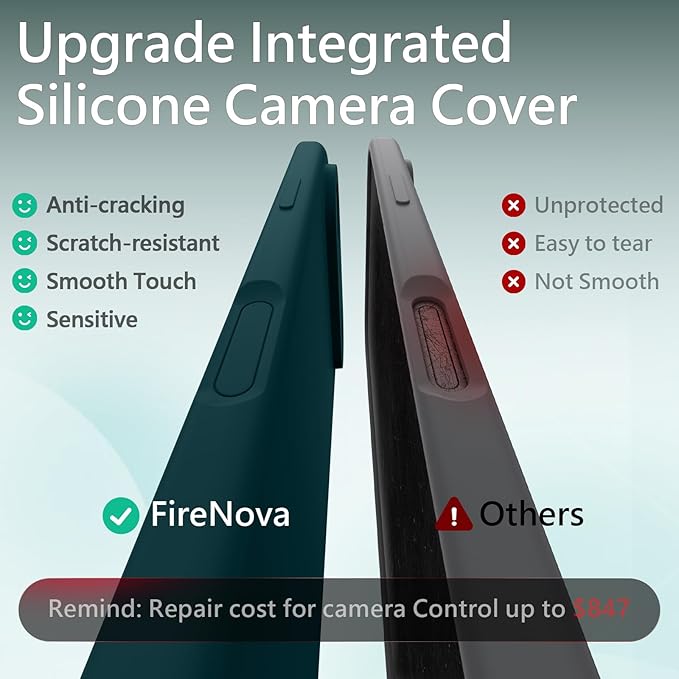 FireNova Magnetic for iPhone Air Case, Compatible with MagSafe, [Integrated Silicone Camera Control Button] [Camera Protection] Microfiber Lining Phone Case for iPhone 17 Air, 6.5", Teal