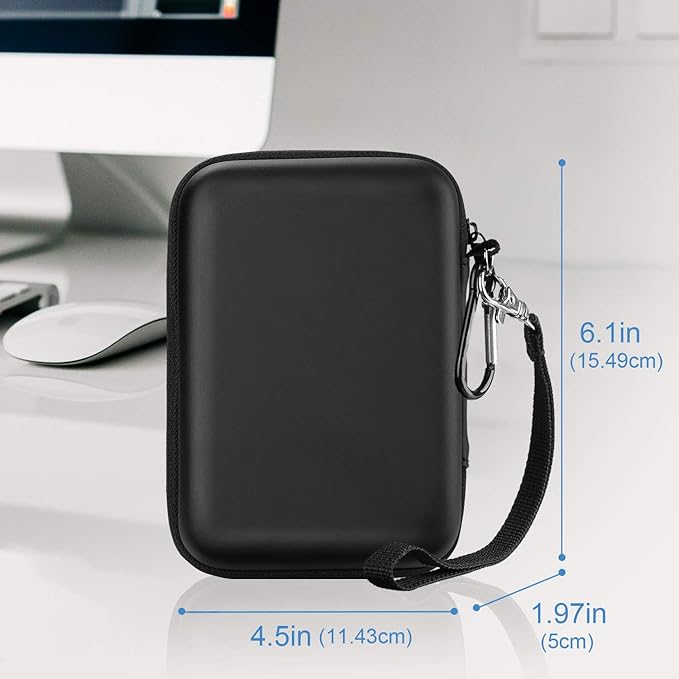 ProCase Hard Drive Case 2.5 Inch for Elements WD My Passport Canvio Basics Seagate Backup Plus Slim Expansion 1TB 2TB 3TB 4TB, Portable Carrying Case Holds 2 External Hard Drives -Black