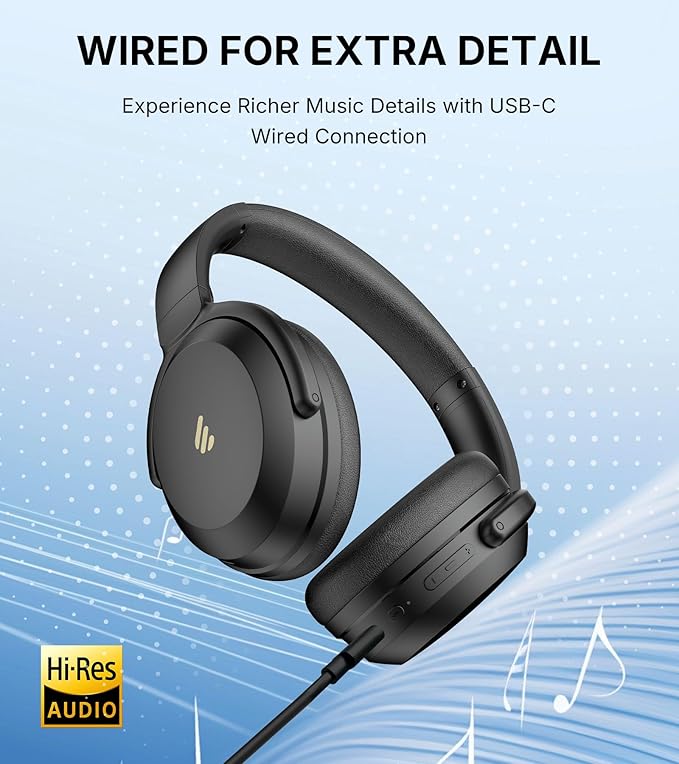 Edifier WH700NB Pro Wireless Over-Ear Headphones with Active Noise Cancellation, Hi-Res Audio, Bluetooth V5.4, Multi-Point Connection, Al Clear Calls, Fast Charging, Foldable - Ivory