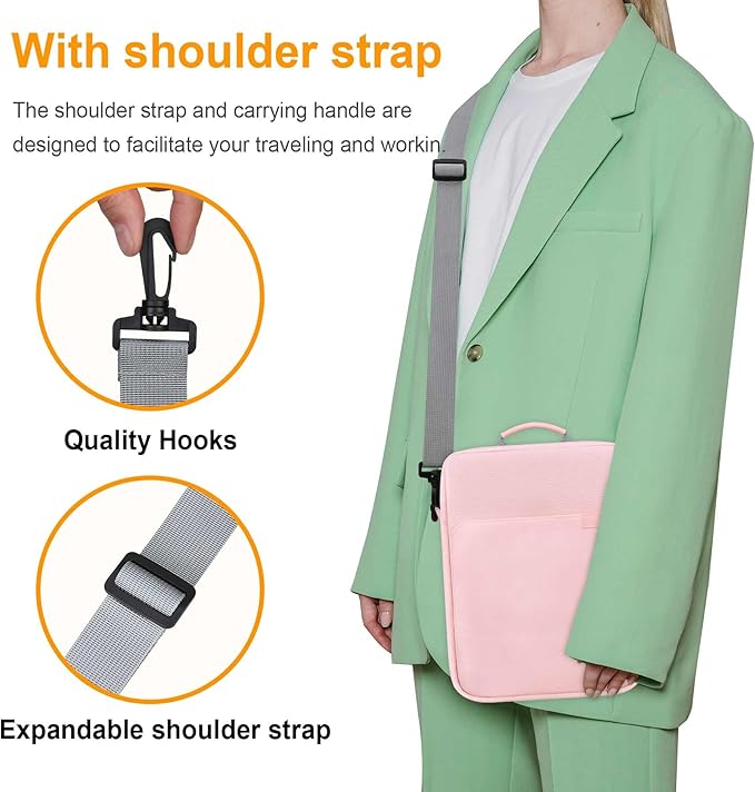 Tablet Sleeve Bag for 13 inch iPad Air (M4/M3/M2) 2026, 13 inch iPad Pro (M5/M4), 12.9" iPad Pro (6th/5th/4th/3rd Gen), Galaxy Tab S10+ S9+ with Magic Keyboard, Protective iPad Case Bag, Pink