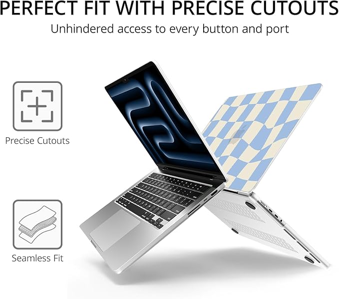 Anban Compatible with MacBook Pro 14 inch Case M5 2026-2021 M4 M3 M2 M1 A3426 A3427 A3434 A3112 A3185 A3401 A2918 A2992 A2779 A2442, Plastic Hard Shell+Keyboard Cover+Screen Protector, Blue Checkered