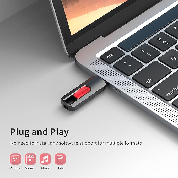 RAOYI 10Pcs 32GB USB Flash Drives Slide Retractable Memory Stick Bulk USB 2.0 Thumb Drive Jump Drive Zip Drive USB Sticks Data Storage Backup for PC Mac (32G, Red)