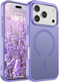 SUPFINE Magnetic for iPhone 17 Pro Case (Compatible with MagSafe)(Military Grade Drop Protection) Translucent Matte Shockproof with Anti-Fingerprint Phone Cover,Purple