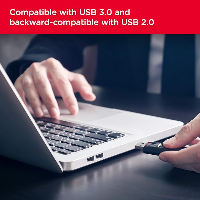 SANDISK 128GB 5-Pack Ultra USB 3.0 Flash Drive (5x128GB) - SDCZ48-128G-B5CT, Black