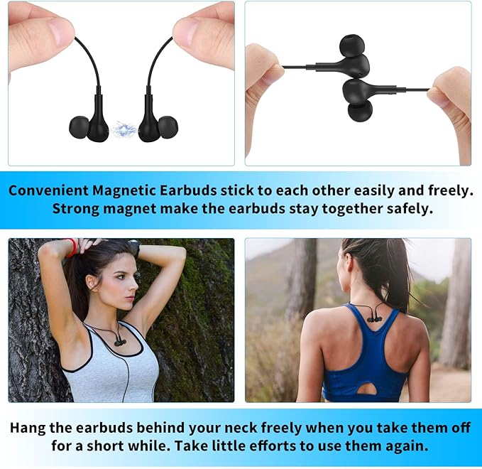 APETOO USB C Headphone for Samsung Galaxy S24 S25 Ultra S23 S26 S22 S21 A17 A54 Magnetic Wired Earbuds Noise Canceling in-Ear Type C Earphone Microphone Stereo Bass for iPhone 17 16 15 Pro Max/Pixel