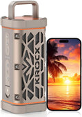 TRAVOR Magnetic Bluetooth Speaker, 45W Rugged All-Aluminum Outdoor Portable Speaker, BassUp, IP68 Waterproof Wireless Speaker for Golf Cart, Camping, Beach, TWS, 25H Playtime, Desert Champagne