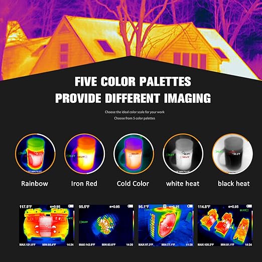 HT-A10 Thermal Imaging Camera - Precision Vision with 256x192 IR Resolution, Enhanced 3.5" Color LCD Screen, WiFi Wireless Connectivity, Versatile 5 Color Palettes, Sleek Handheld Design