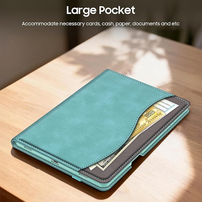Fintie Case for Samsung Galaxy Tab S11 5G 11 Inch 2025 Model (SM-X730/X736B) with S Pen Holder, Multi-Angle Viewing Soft TPU Back Cover with Pocket, Auto Wake/Sleep, Turquoise